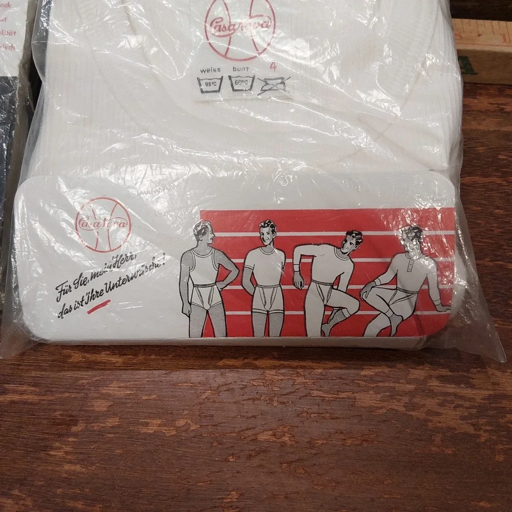 NOS VTG 60s - 70s Casa Nova Tank Top Undershirt Lot of 2 -Size 4 -Small Germany